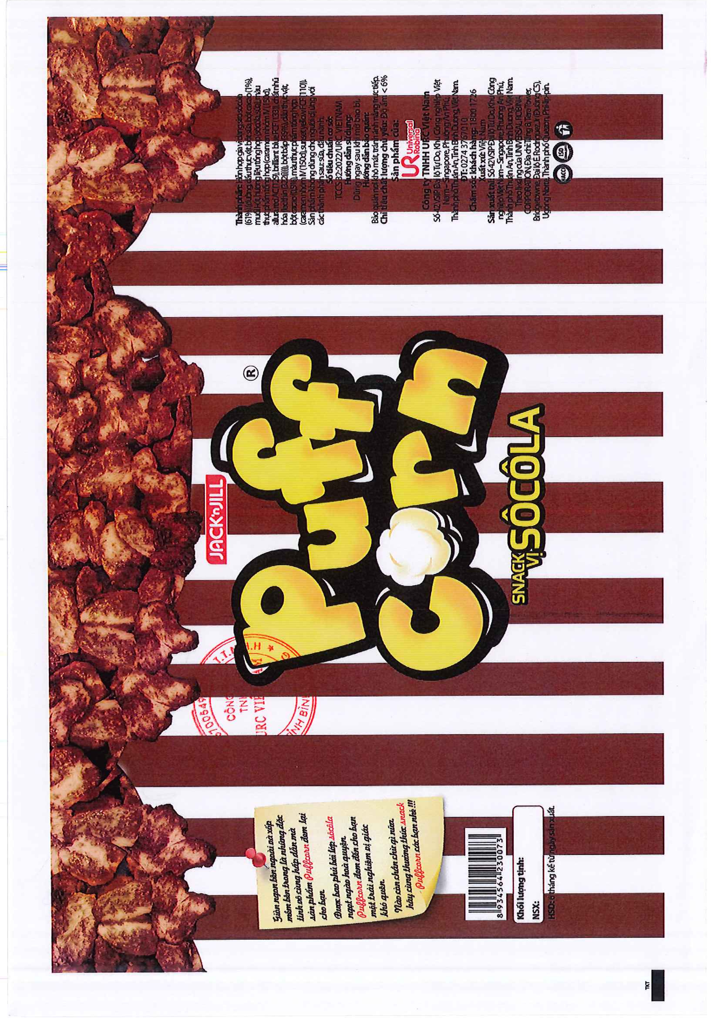 SNACK VỊ SÔCÔLA PUFF CORN